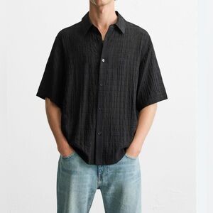 Zara Black Casual Button Down Shirt size M